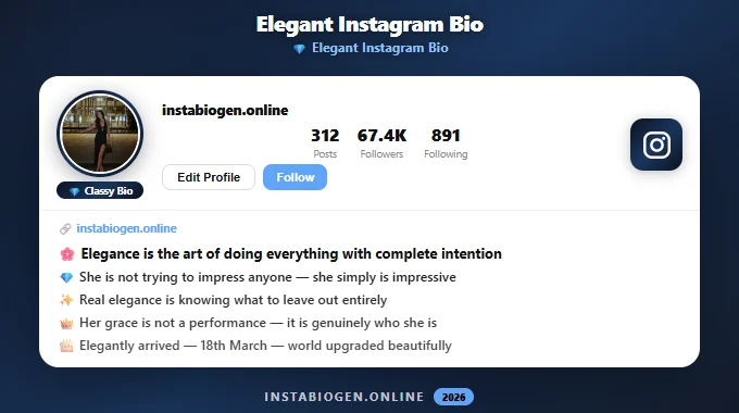 Elegant Instagram Bio